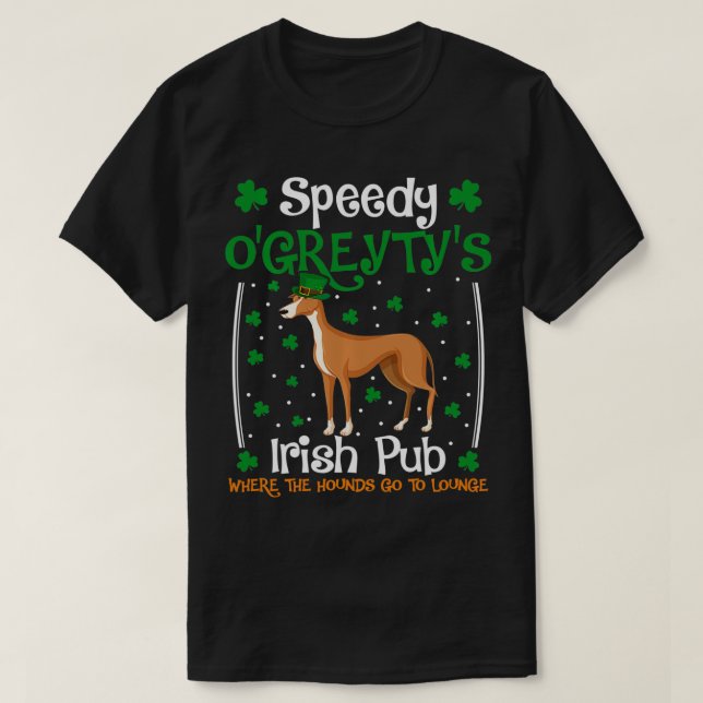 Camiseta Speedy O'Greyty Irish Pub Funny Greyhound St (Diseño del anverso)