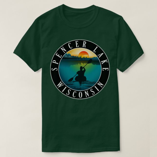 Camiseta Spencer Lake Wisconsin Kayaking (Diseño del anverso)