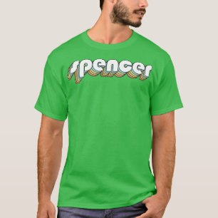 Camiseta Spencer Retro Estilo de tipografía arcoiris oscuro