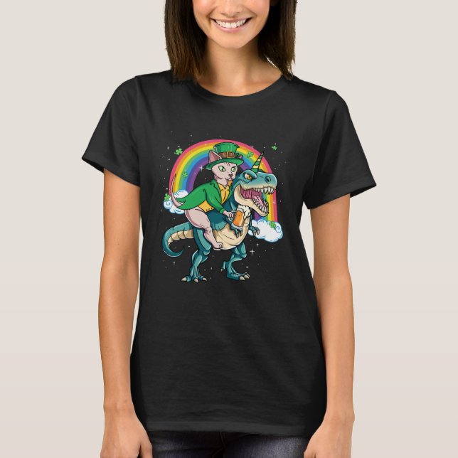 Camiseta Sphynx Cat Beer Dino Rex Horn Rainbow (Anverso)