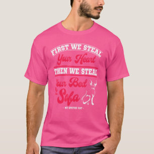 Camiseta Sphynx Cat Carne de acero sin pelo Corazón de cama