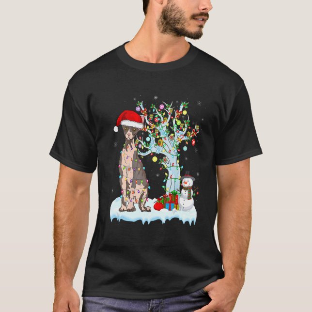 Camiseta Sphynx Cat Christmas Light Santas Hat Snowman Matc (Anverso)