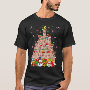 Camiseta Sphynx Cat Xmas árbol de alumbrado Santa Sphynx Ca