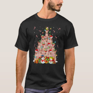 Camiseta Sphynx Cat Xmas árbol de alumbrado Santa Sphynx Ca