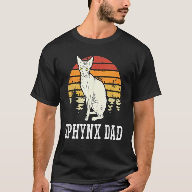 Camiseta Sphynx Dad Feline Hairless Cat Kitten (Anverso)