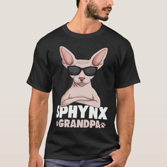 Camiseta Sphynx Grandpa Cat Sphinx Hairless Cat Dueño (Anverso)