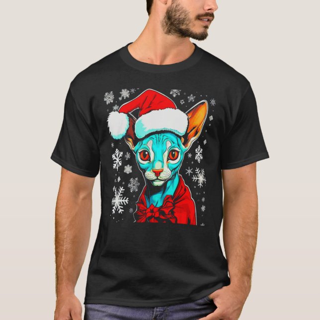 Camiseta Sphynx Hairless Cat Xmas (Anverso)