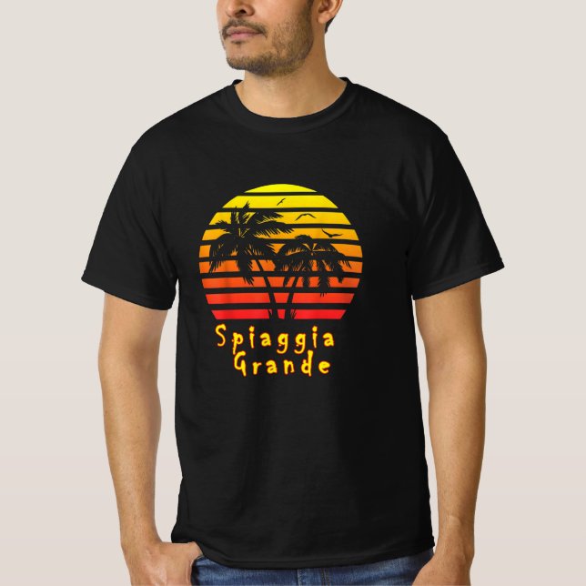Camiseta Spiaggia Grande positano playa vintage palmera (Anverso)