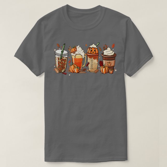 Camiseta Spice de calabaza de lata de café de otoño especia (Diseño del anverso)