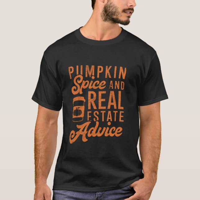 Camiseta Spice de calabaza Real Estate Advate Gracioso Real (Anverso)