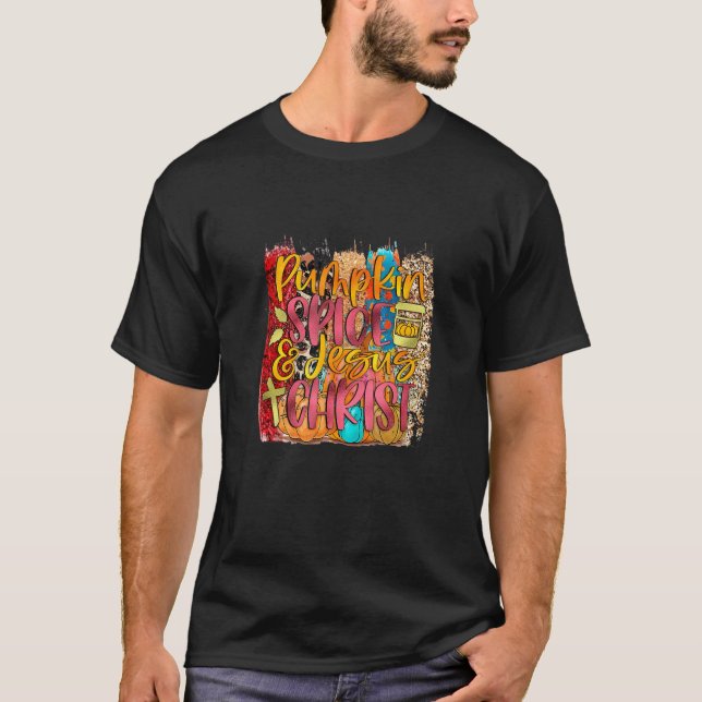 Camiseta Spice De Calabaza Y Café De Caída De Jesucristo 5 (Anverso)
