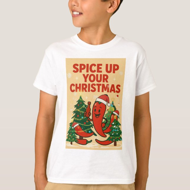 Camiseta Spice Up Your Christmas – Hot Pepper Holiday Cheer (Anverso)