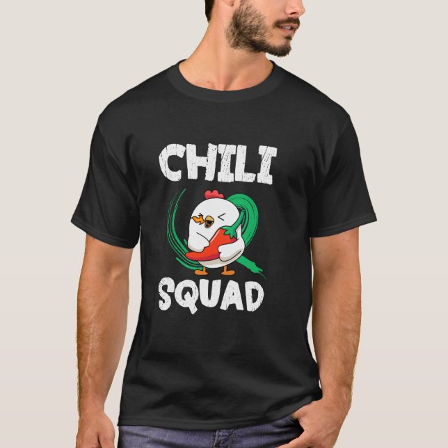 Camiseta Spicey Chicken CHILI SQUAD Cocina del concurso T S (Anverso)