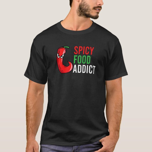 Camiseta Spicy Food Addict Salsa de Fuego de Pimientos Cali (Anverso)