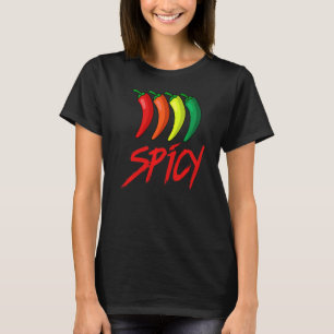 Camiseta Spicy Fun Hot Chili Sauce Peppers Comida picante