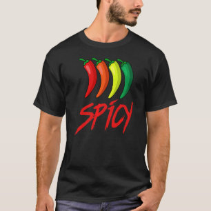 Camiseta Spicy Fun Hot Chili Sauce Peppers Comida picante