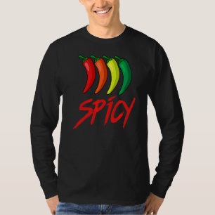 Camiseta Spicy Fun Hot Chili Sauce Peppers Comida picante