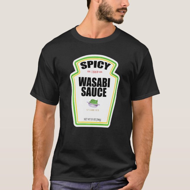 Camiseta Spicy Wasabi Etiqueta de botella de vino de Hallow (Anverso)