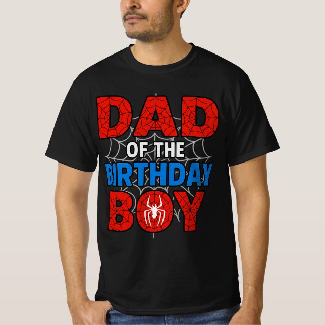 Camiseta Spider Birthday Party Dad | Papá Oficial (Anverso)