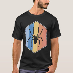 Camiseta Spider Con Colores Retro En Un Hexágono