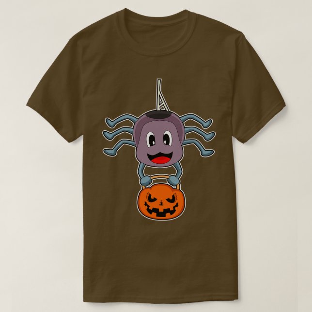 Camiseta Spider Halloween Bodybuilder Dumbbell (Diseño del anverso)