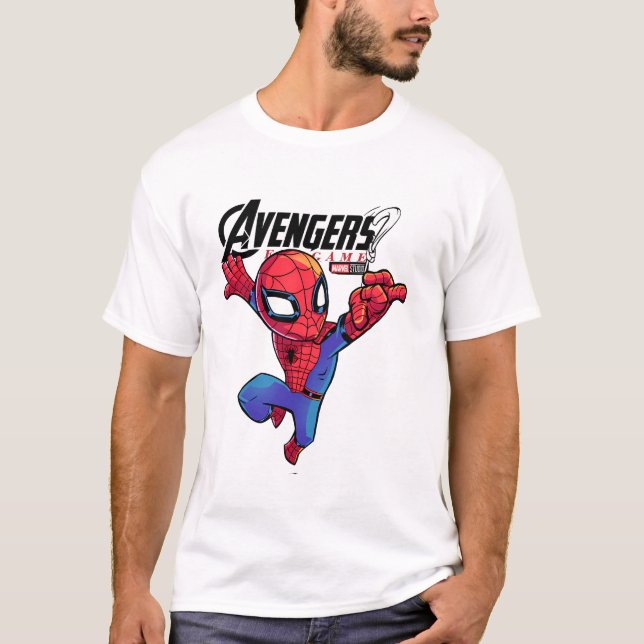 Camiseta Spider-Man – Arte de superhéroe Chibi Marvel (Anverso)