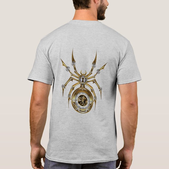Camiseta Spider Steampunk sobre fondo morado (Reverso)