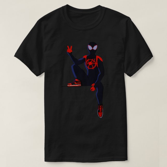 Camiseta Spiderverse Miles Morales Pegatina (Diseño del anverso)
