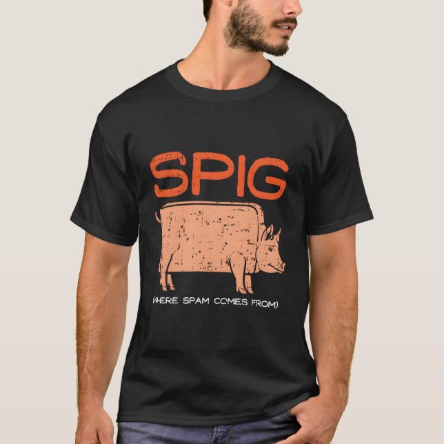 Camiseta Spig Donde El Spam Viene De I Gracioso Cerdo Farme (Anverso)