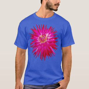 Camiseta Spike Petals Dahlia Pink Floral Photo Cutout