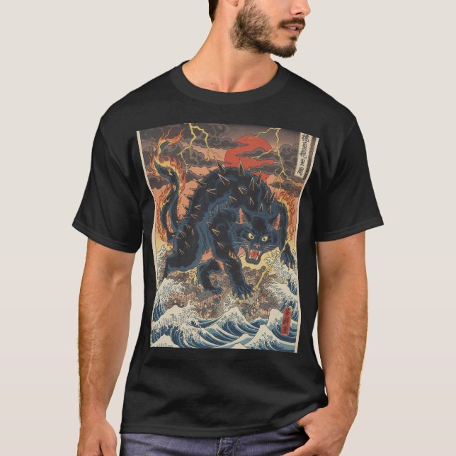 Camiseta Spiked Kaiju Over Tempest Ocean (Anverso)