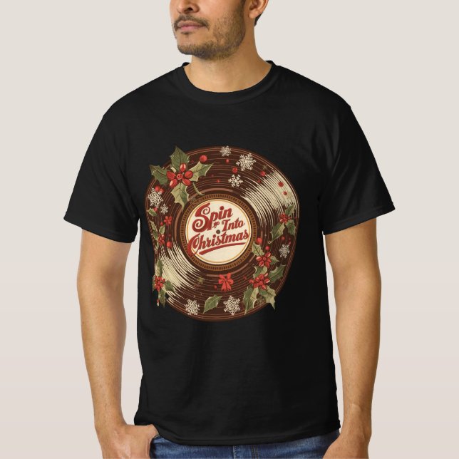 Camiseta Spin Into Christmas – Fun Holiday Design (Anverso)
