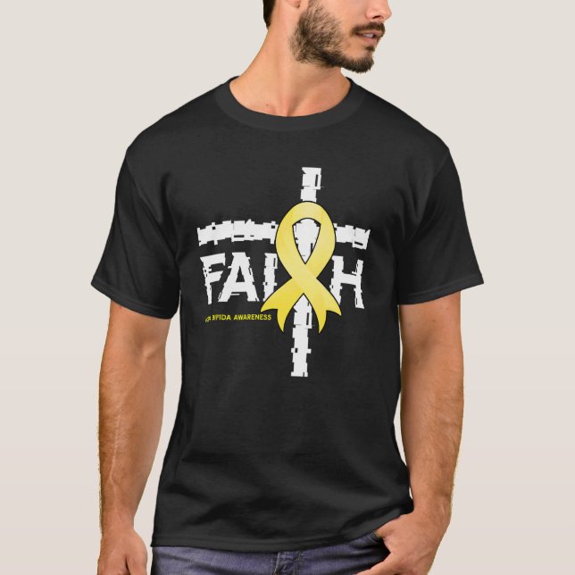 Camiseta Spina Bifida Awareness Christian Faith & Cross 1 (Anverso)