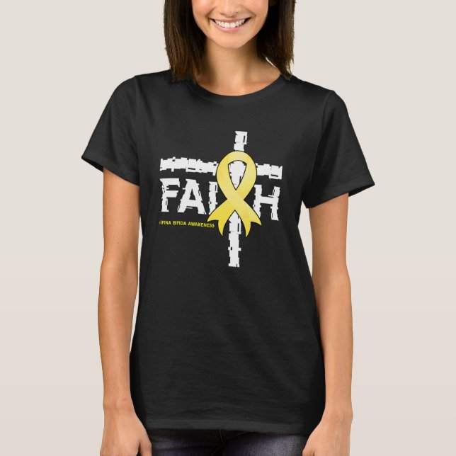 Camiseta Spina Bifida Awareness Christian Faith & Cross 1 (Anverso)