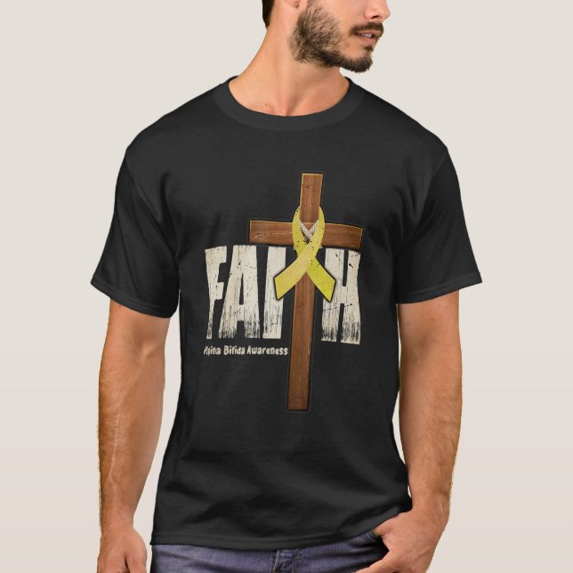 Camiseta Spina Bifida Awareness Christian Faith & Cross 2 (Anverso)