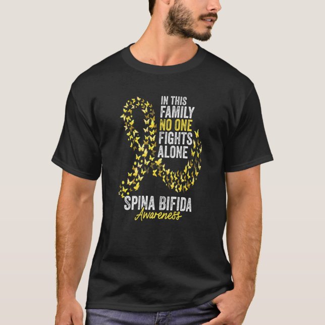 Camiseta Spina Bifida Awareness Month Butterflies Yellow Ri (Anverso)