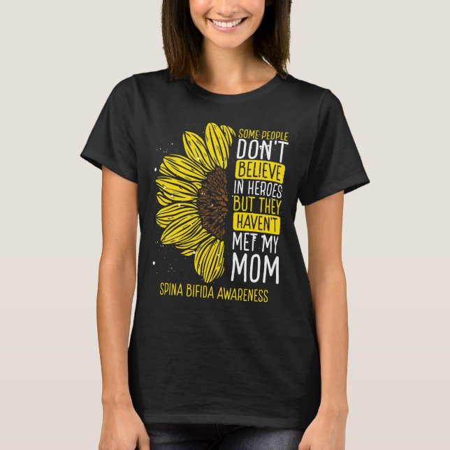Camiseta Spina Bifida Awareness Ribbon Mom Warrior (Anverso)