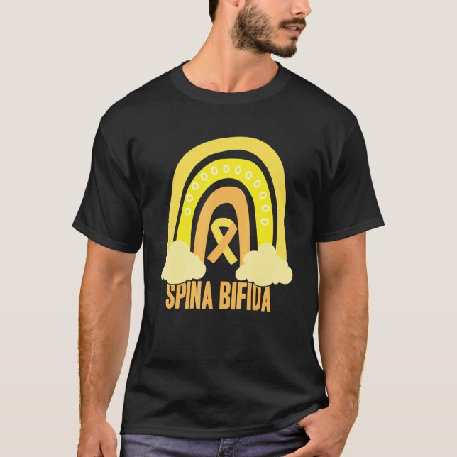 Camiseta Spina Bifida Awareness Yellow Ribbon For Men Women (Anverso)