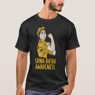 Camiseta Spina Bifida Split Spine Awarness with Yellow Ribb