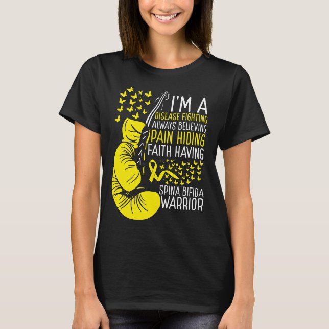 Camiseta Spina Bifida Warrior Awareness Ribbon Disease (Anverso)