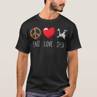 Camiseta Spinning Class Workout Spin Love Peace Cycling Fit