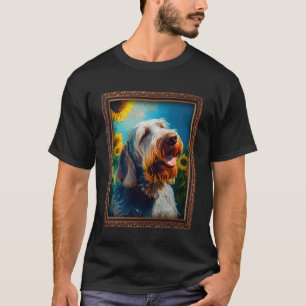 Camiseta Spinone Italiano Pintando Flor De Girasol Mamá Muj