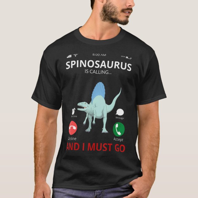 Camiseta Spinosauro llama dinosaurio (Anverso)