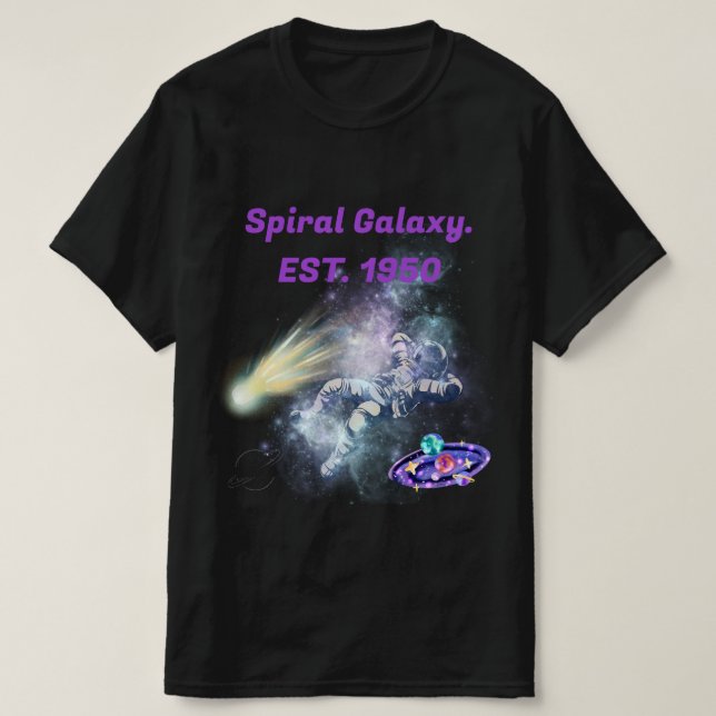 Camiseta Spiral Galaxy l EST 1950 l espacio Guay l Negro (Diseño del anverso)