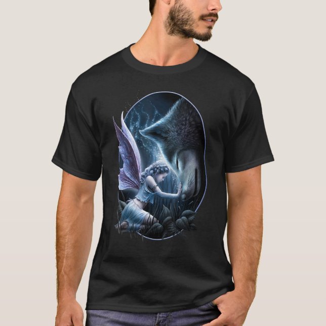 Camiseta Spiral Original - Sacred Bond - Fairy and Wolf (Anverso)