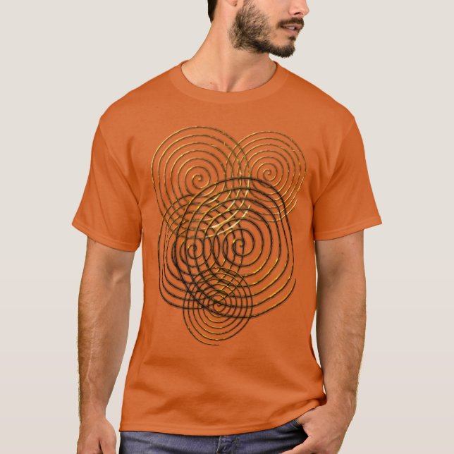 Camiseta Spiral Símbolo celta oro metálico (Anverso)