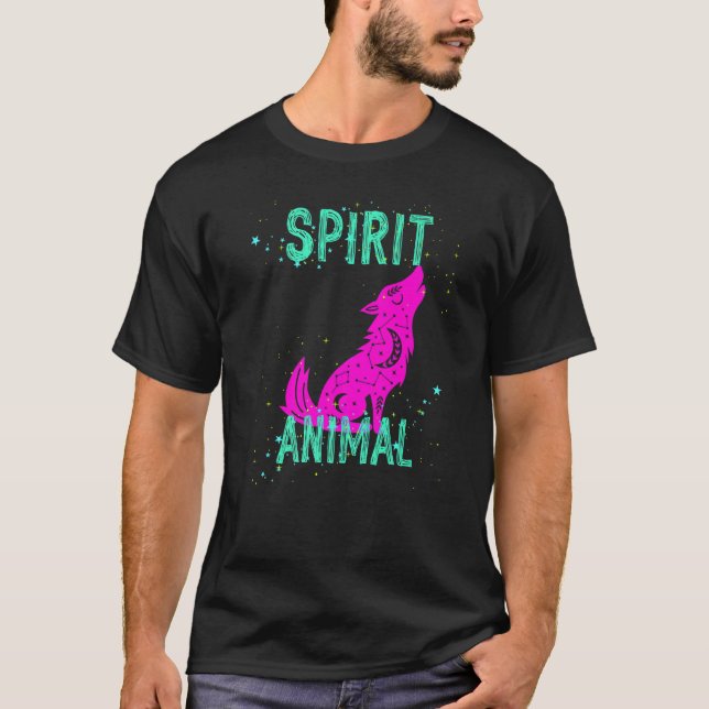 Camiseta Spirit Animal Celestial Wolf Animals Comfort Cute  (Anverso)