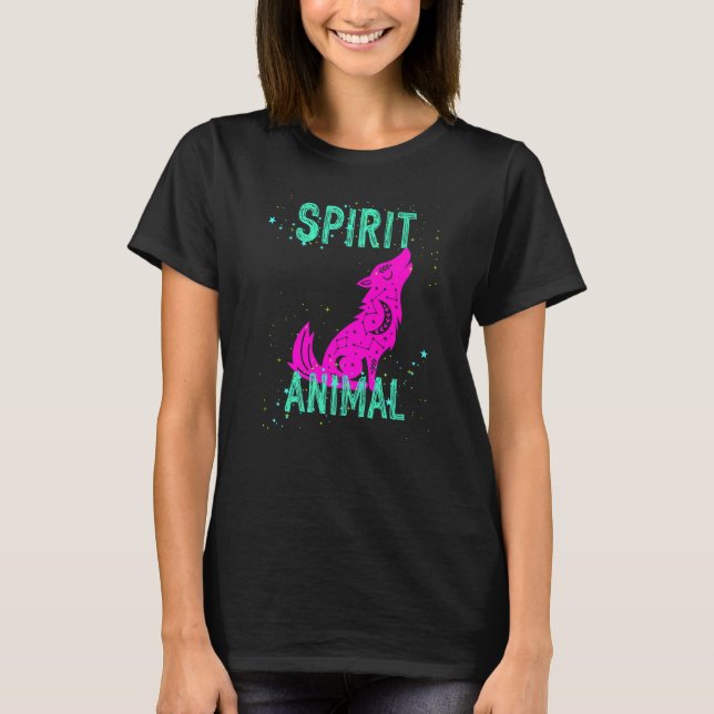 Camiseta Spirit Animal Celestial Wolf Animals Comfort Cute  (Anverso)