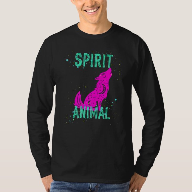 Camiseta Spirit Animal Celestial Wolf Animals Comfort Cute  (Anverso)
