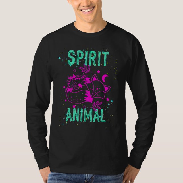 Camiseta Spirit Animal Fox Lover Pink Animals Comfort Cute  (Anverso)